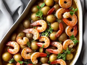 Lemon-Oregano Shrimp and Tiny Potatoes