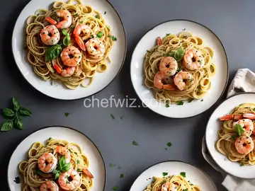 Lemon Pasta with Roasted Shrimp