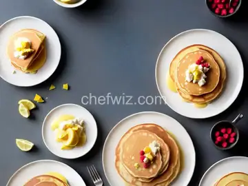 Lemon Ricotta Pancakes with Lemon Curd and Fresh Raspberries