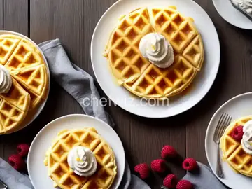 Lemon-Ricotta Waffles with Raspberry-Mascarpone Whipped Cream