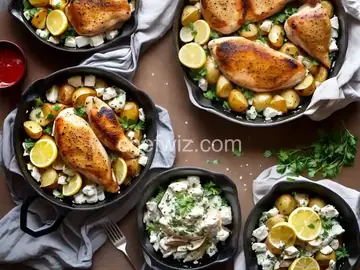 Lemony Chicken & Potatoes With Feta