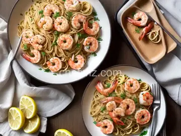 Lemony Garlic Shrimp with Pasta