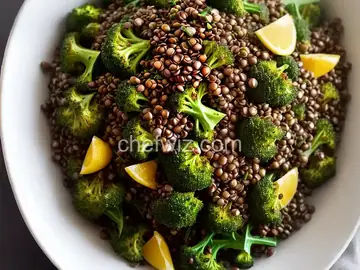 Lemony Roasted Broccoli, Arugula & Lentil Salad