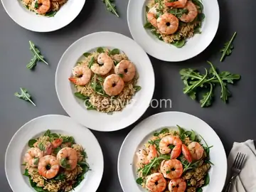 Lemony Shrimp Scampi with Orzo and Arugula