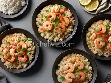 Lemony Shrimp over Brown Rice