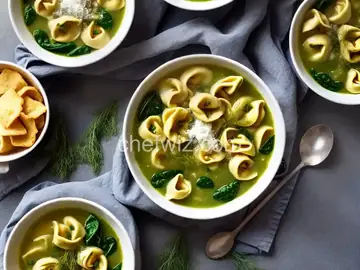 Lemony Tortellini Soup With Spinach and Dill