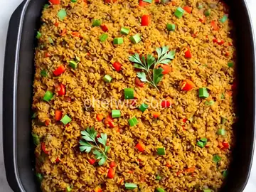 Lentil Rice and Veggie Bake
