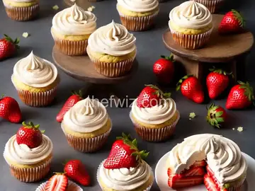 Light and Airy Strawberry Cupcakes