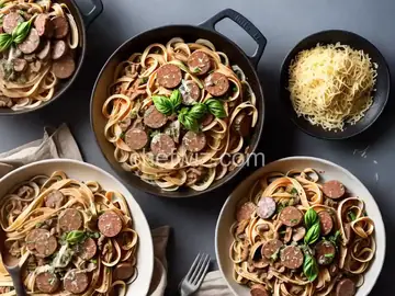 Linguine With Sausage and Mushrooms