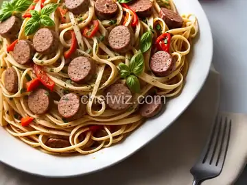 Linguine with Peppers and Sausage