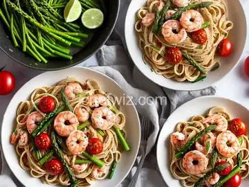 Linguine with Shrimp, Asparagus and Cherry Tomatoes