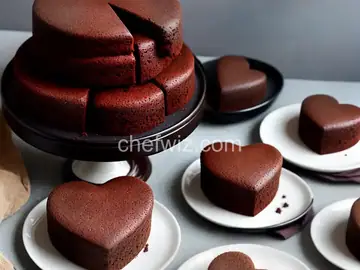 Little Chocolate Heart Cakes with Pears
