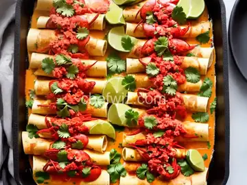 Lobster Enchiladas With Roasted Poblano Sauce