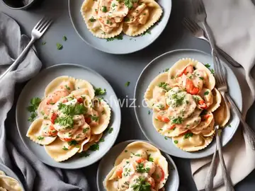 Lobster Ravioli with Crabmeat Cream Sauce