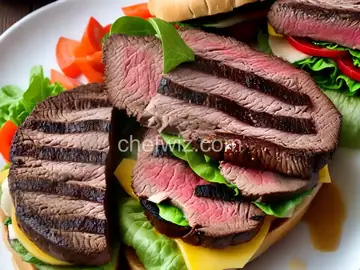London Broil and Portobello Sandwich