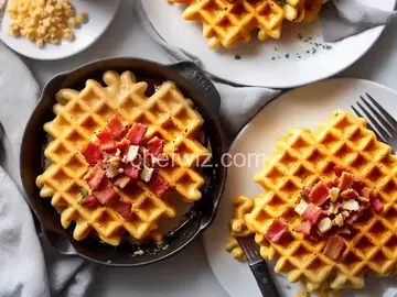 Mac and Cheese Waffles with Bacon
