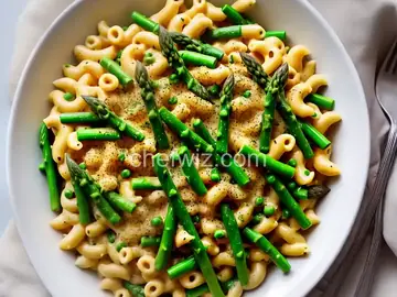 Mac and Cheese with Asparagus and Peas