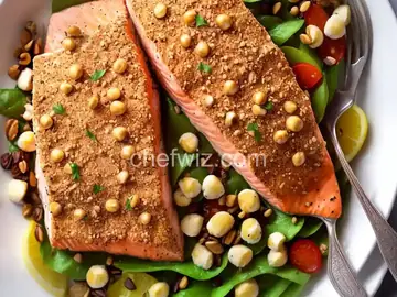 Macadamia Nut and Yogurt Crusted Salmon