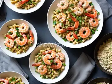 Macaroni Salad with Grilled Shrimp