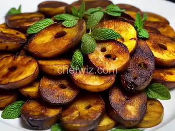Maduros (Fried Ripe Plantains) with Mint Mojo