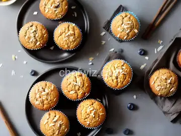 Mango Blueberry Muffins With Coconut Streusel