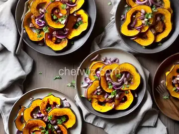 Maple-Roasted Delicata Squash with Red Onion