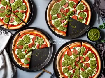 Margherita Pizza with Sausage and Pesto