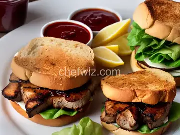 Marsala Pork Chop Sandwich with Hot and Sweet Dipping Sauce