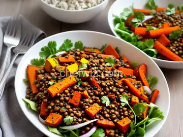 Masala Lentil Salad with Cumin Roasted Carrots