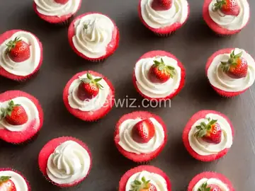 Mascarpone Mini Cupcakes with Strawberry Glaze