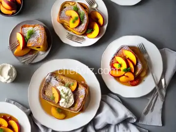 Mascarpone Stuffed French Toast with Peaches