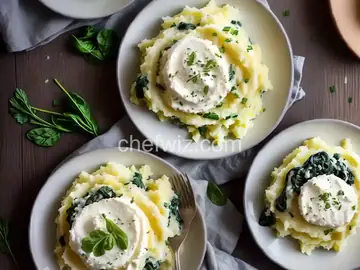 Mashed Potatoes with Spinach and Cheese