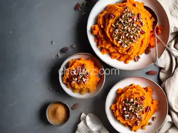 Mashed Sweet Potatoes With Brown Sugar and Pecans