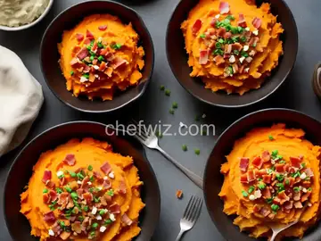 Mashed Sweet Potatoes with Bacon