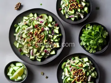 Masht-o Khiyaar (Persian Cucumber Salad with Sultanas and Walnuts)