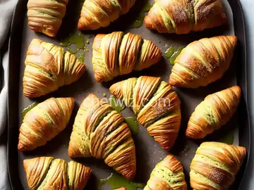 Matcha-Almond Croissants
