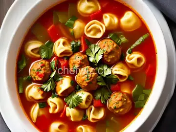 Meatball-Tortellini Soup