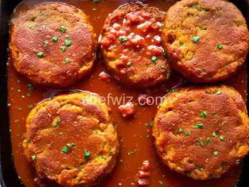 Meatloaf Patties, Smashed Potatoes, and Pan Gravy