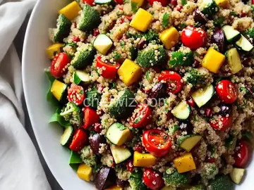 Mediterranean Quinoa Salad with Roasted Summer Vegetables
