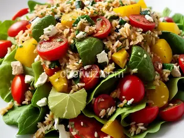Mediterranean Rice Salad with Vegetables