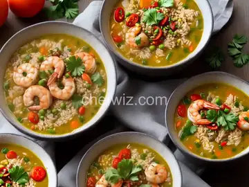 Mediterranean Shrimp & Rice Soup