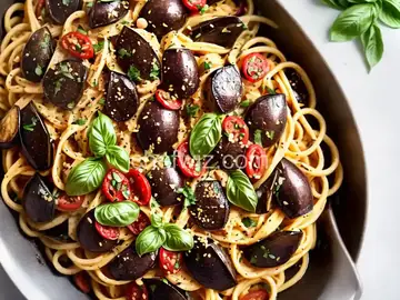 Mediterranean-Style Eggplant Pasta