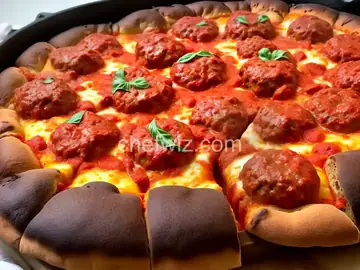 Mega Meatball Pizza