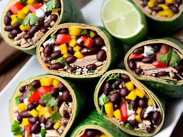 Mexican Black Bean and Turkey Wraps
