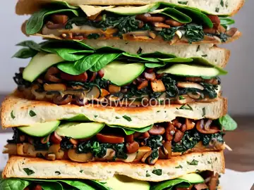 Mexican Mushroom and Spinach Sandwich (Vegan Torta) Recipe