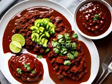 Mexico's National Dish, Turkey with Chocolate Chile Sauce: Mole Poblano