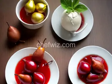 Microwave poached pears