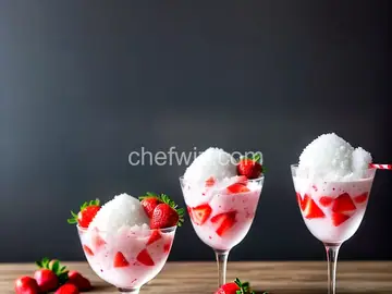 Milky Shaved Ice With Strawberries