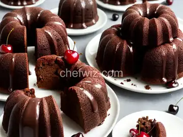 Mini Chocolate-Cherry Bundt Cakes