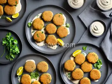 Mini Crab Cakes with Curried Tartar Sauce